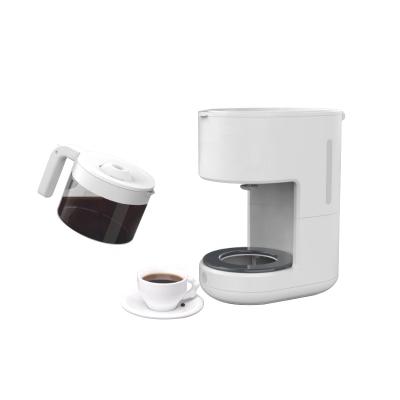 China Hotel Portable 4 To 6 Cup Office Use Instant Coffee Tea Maker Home Automatic Coffee Machine Maker CE OEM White Electric Drip Type for sale