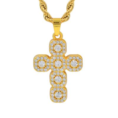 China Hiphop factory price zc cross pendant full diamond hop iced out hip pendant for sale