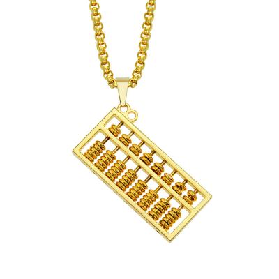 China New Gold 3D Hiphop Abacus Three Dimensional Pendant Trend Necklace Personality Accessory Pendant for sale