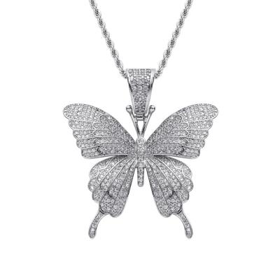 China Cute Gold Plated Jewelry Hip Hop Trend Butterfly Necklace Stainless Steel Pendant New for sale