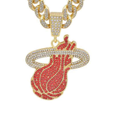 China Hiphop Clearance Flame Basketball Hip Hop Basketball Pendant Necklace for sale