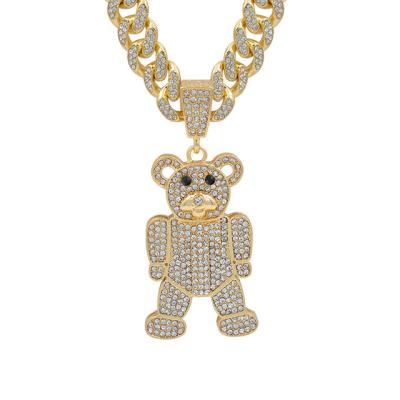 China Hiphop eight years of strength hip hop pendant rhinestone bear teddy bear hip hop supplier for sale