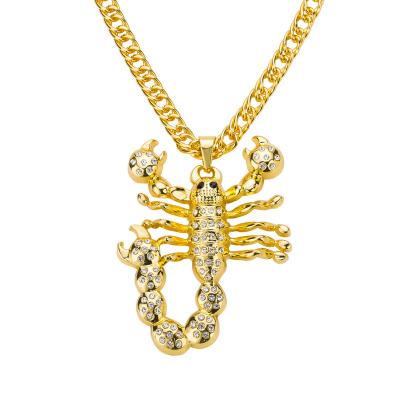 China Fashion Hiphop Necklace Alloy Scorpion Animal Necklace HIPHOP Hip Hop Clavicle Dangling Chain for sale