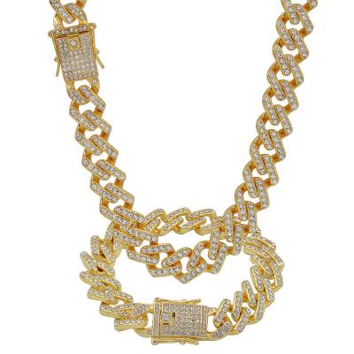 China Hip Hop Punk Wholesale Fashion 18k Gold Plated Necklace Gold Plated Chain Jewelry Set Necklace Customized for sale