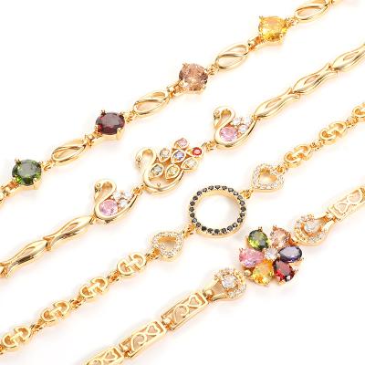 China Bracelet Gold Plated Chain Bracelet Adjustable Custom Gold Plated Bracelet for sale