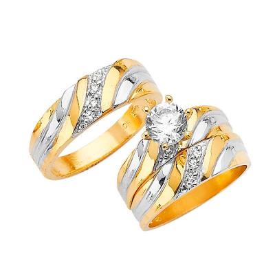 China CLASSIC Valentine Couples Ring Set Fashion Wedding Ring Set 18k Gold Women's Ring Sets for sale