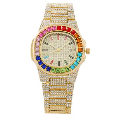 China New Full Calendar Color Diamond Calendar Full Diamond Ladies Explosive Watch for sale