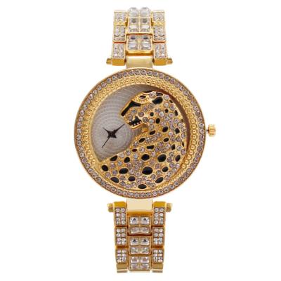 China Hot Selling Rhinestone Full Diamond Leopard Watch Women's Full Explosive Calendar Fashion Spot for sale