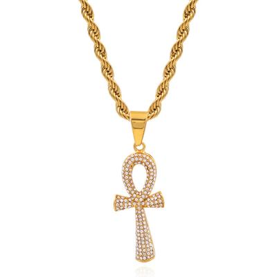 China Religious Gold Plated Stainless Steel 18k Gold Cross Pendant Religious Pendant for sale