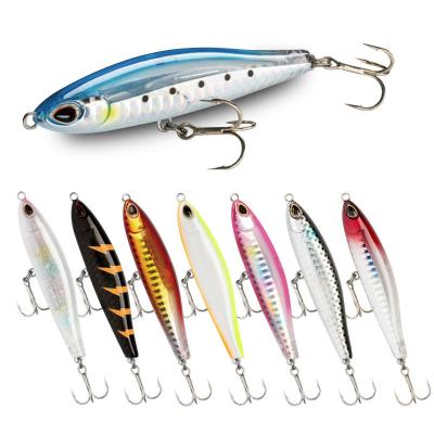 China Hot Sale 10 Colors 80mm/18g Pencil Proberos Hard Fishing Lures Easy Hook Fish Light Hard Bait Pencil for sale