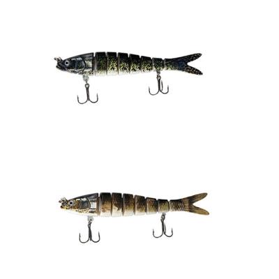 China Hot Sale Artificial Hard Plastic Fishing Lure Multi Hook 140mm 4# 26g Joints 8 Sections Fishing Lures Bait D8J01 for sale