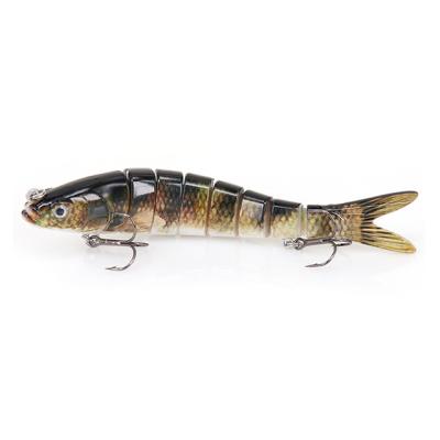 China Amazon 8 Lures 14cm Hot Selling Artificial Segmented Bait Trout Fishing Multi Joint Tough Realistic Lure for sale