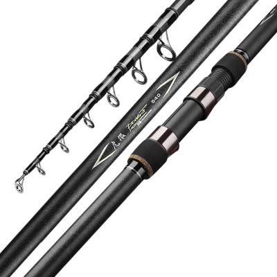 China Carbon 5-8 Sections 2.4m MH H Action Value Carbon Fiber Fly Spinning Telescopic Fishing Rod for sale