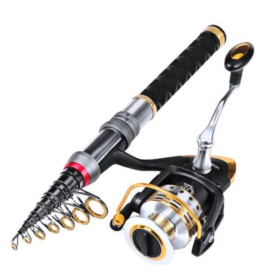 China Rufeng Carbon Telescopic Fishing Rod Fishing Reel Set For Sea Fishing Long Reach Carbon Rod With Line for sale