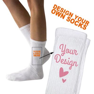 China Breathable High Quality Design Cotton Custom Embroidered Print OEM Socks Embroidery Logo Socks for sale