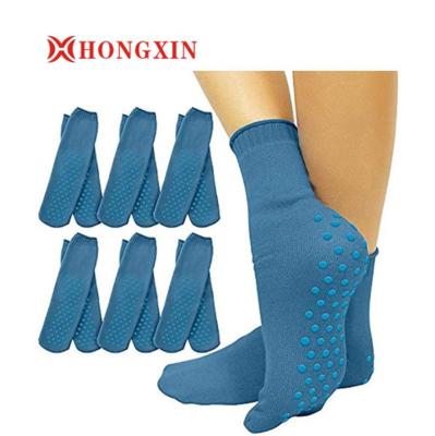 China Non Slip Sustainable Hospital Yoga Dance Tube Sock Combed Cotton Sock Custom Design Logo Sock for sale