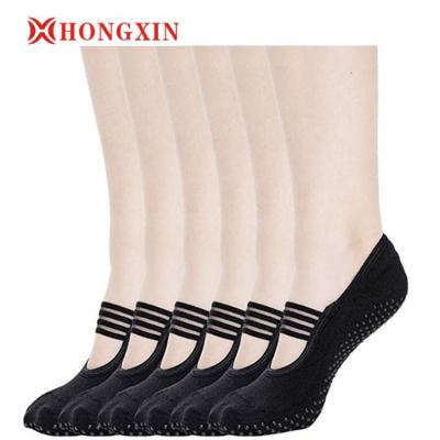 China Non Skid Sustainable Yoga Ballet Barre Dance Sports Socks With Straps For Women Custom Factory No Show Socks for sale