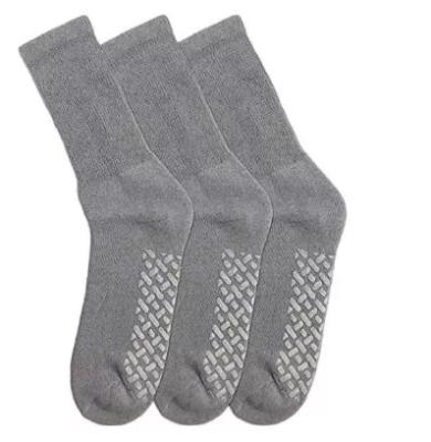 China Sustainable Non-slip Combed Diabetic Cotton Crew Sock Cushioned Foot Toe Smooth Seam Custom Sock for sale