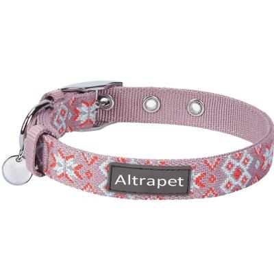 China Custom Hot Selling Personalized Logo Dog Collar Cute Print Adjustable Daily Walking Training Dog Collar for sale