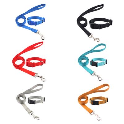 China Personalized Dog Collar Leash Set Classic Adjustable Strong Base Polyester Dog Pet Chest Nylon Strap Large for sale