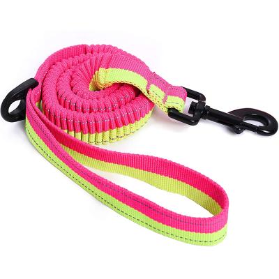 China Two Color Reflective High Quality Nylon Reflective Custom Made Nylon Telescopic Elastic Dog Daily Training Leash for sale