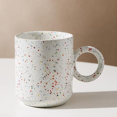 China Viable Creative Colorful Spotted Modern Custom Design Cup Couples Cup Ceramic Coffee Mug for sale