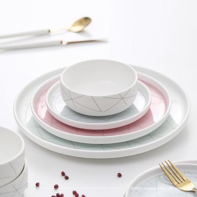 China Viable Nordic Design Matte Ceramic Steak Pasta Dish Set Ceramic Dinnerware Dinner Sets Dinner Set For Restaurant for sale