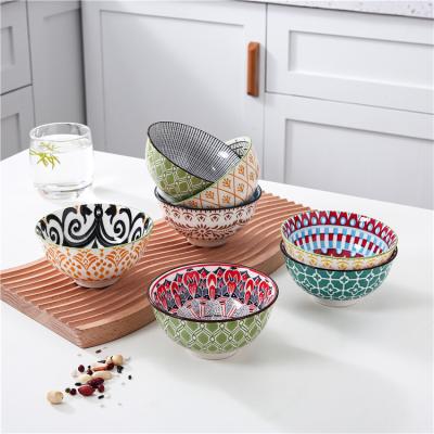 China Viable latest design japanese ceramic tableware multi style tableware boho noodle cereal soup bowl bowl set for sale