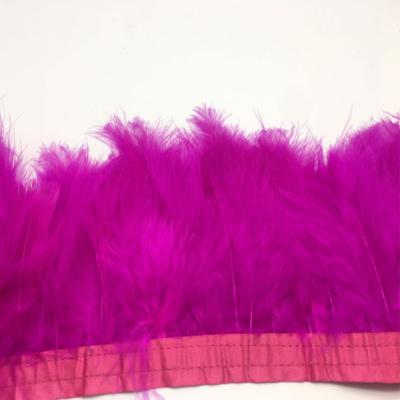 China Wholesale Handmade Tied Fringe Rose Color Turkey Marabou Feather Feather Trim from Turkey for sale