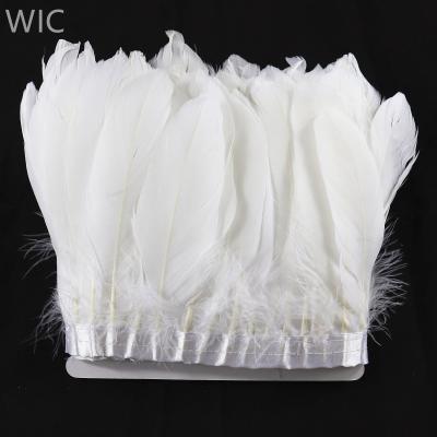 China DIY High Quality 15-20cm Cheap White Goose Fin Fringe Trim for sale