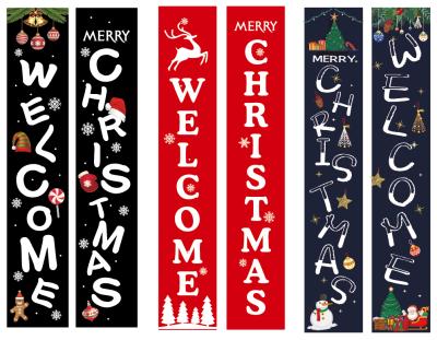 China Waterproof New Year Eco - Friendly Decorations Outdoor / Indoor Welcome Christmas Porch Sign For Home Door Apartment Party for sale