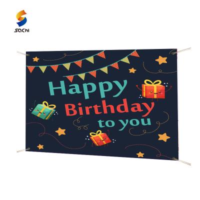 China Decoration Factory Printing Custom New Design Happy Birthday Door Curtain Banner Porch Banner for sale