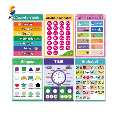 China Education Educational Posters For Children Learning Renewable Colorful Educational Preschool Posters for sale