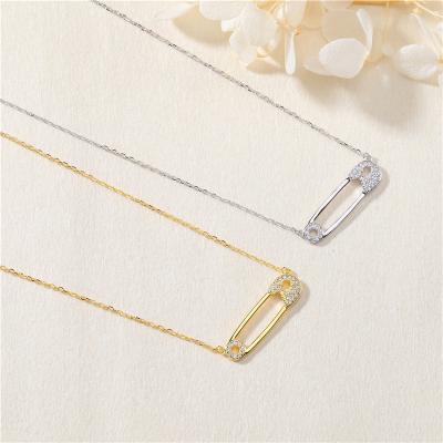 China 2021 Shipping Pendant Necklaces Lead Free Nickel Free S925 Sterling Silver Pin Pendant Necklace Pin Pendant Female Necklace Jewelry Pin for sale