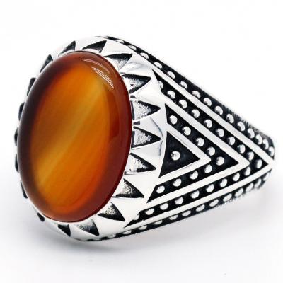 China 925 Sterling Silver Turkish Agate Ring Ruby Agate 925 Silver Good Men's Jewelry Lead Free Shipping Nickel Free for sale