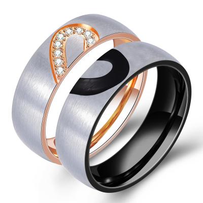 China CLASSIC Sailing Ring Fashion Couples Ring Stainless Steel Ring Heart Shaped Couples Jewelry for sale