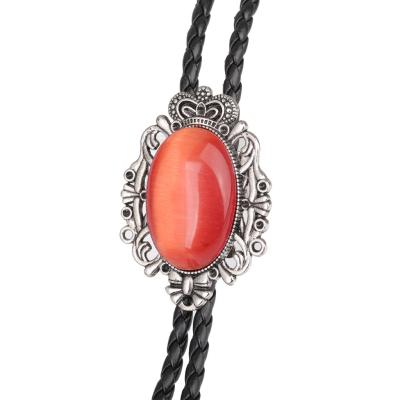 China American Western Agate Lead Free Shipping Nickel Free Bolo Tie Necklace Crown Bow Tie Necklace Cowboy Jewelry For Men for sale