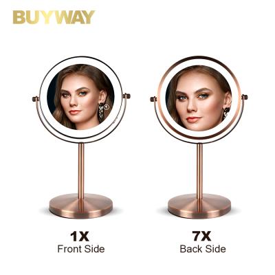 China Vanity Lighted Tools Smart 21Pcs Smd Led Lights Table Stand Makeup Round Mirror for sale