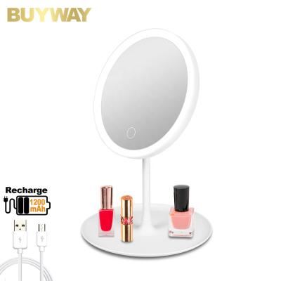 China Hot Selling Custom Desk Lighted Logo Touch Sensor Led Light Table Vanity Makeup Mirror for sale