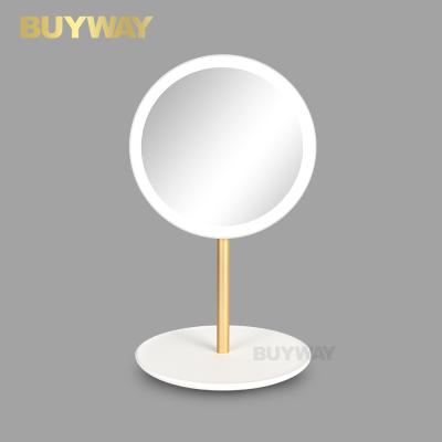 China Wholesale Custom Touch LED Lighted Adjustable Rechargeable Portable Makeup Mirror With Light For Bathroom Bedroom for sale