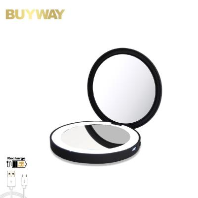 China 2021 New Design Rechargeable Pocket Lighted Led Lighted Portable Handheld Makeup Mirror for sale