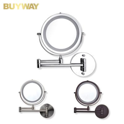 China Magnifying Makeup Mirror Battery Cable Light Round Bathroom Mirror For Hotel Home 360 ​​Rotation 10X 27pcs SMD LED Lights for sale