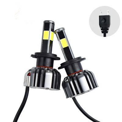 China Wholesale Aluminum 4 Sides LED Headlight Bulbs, 6500k Car Headlight, High Lumen Waterproof IP67 H1, H4, H7, H11 Led Headlight For Car for sale