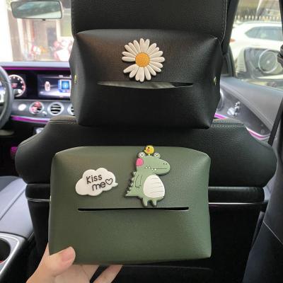 China Cartoon Car Sun Shade Cloth Box Cute Creative Cute Carton Rear Drawer Armrest Box Car Rear Seat Hanging Interior Accessories for sale