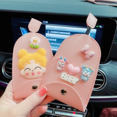 China Cute Cartoon Small Mini Car Key Cover House Household Key Bag Genuine Leather Genuine Leather Key Chain Coin Purse Gift for Girls for sale