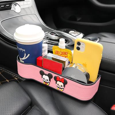 China Cute Leather Car Seat Gap Slot Storage Box Slotted Pocket Catcher Universal Car Seat Organizer Card Phone Holder Pocket for sale