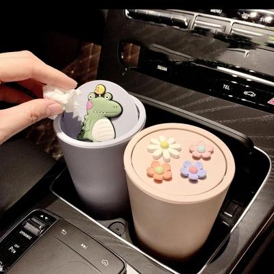 China Small Cute Gift Small Mini Car Trash Can Storage Box Debris Bag Debris Storage Box Cute And Creative Office Promotional Gifts for sale