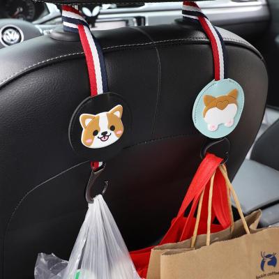 China Creative Cute Universal Cute Universal Car Accessories Seat Back Hook Car Hanger Holder Interior Portable Storage For Car Bag Purse Cloth for sale