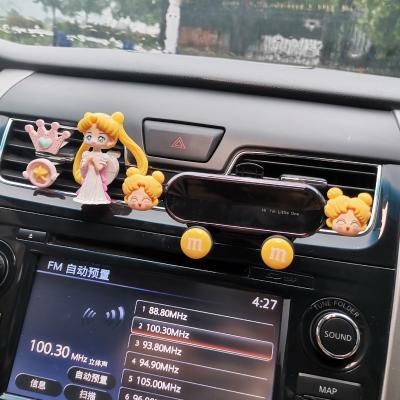 China Mobile Cute Car Air Conditioning Air Vent Decoration Car Phone Holder Air Freshener Aroma Diffuser For Girls Girlfriend Gifts for sale