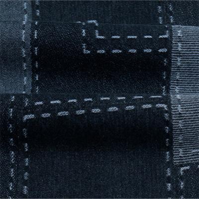 China Denim Line Lattice Print Fabric 108×56 , 9OZ Stretch Jacquard Fabric 170cm Width for sale